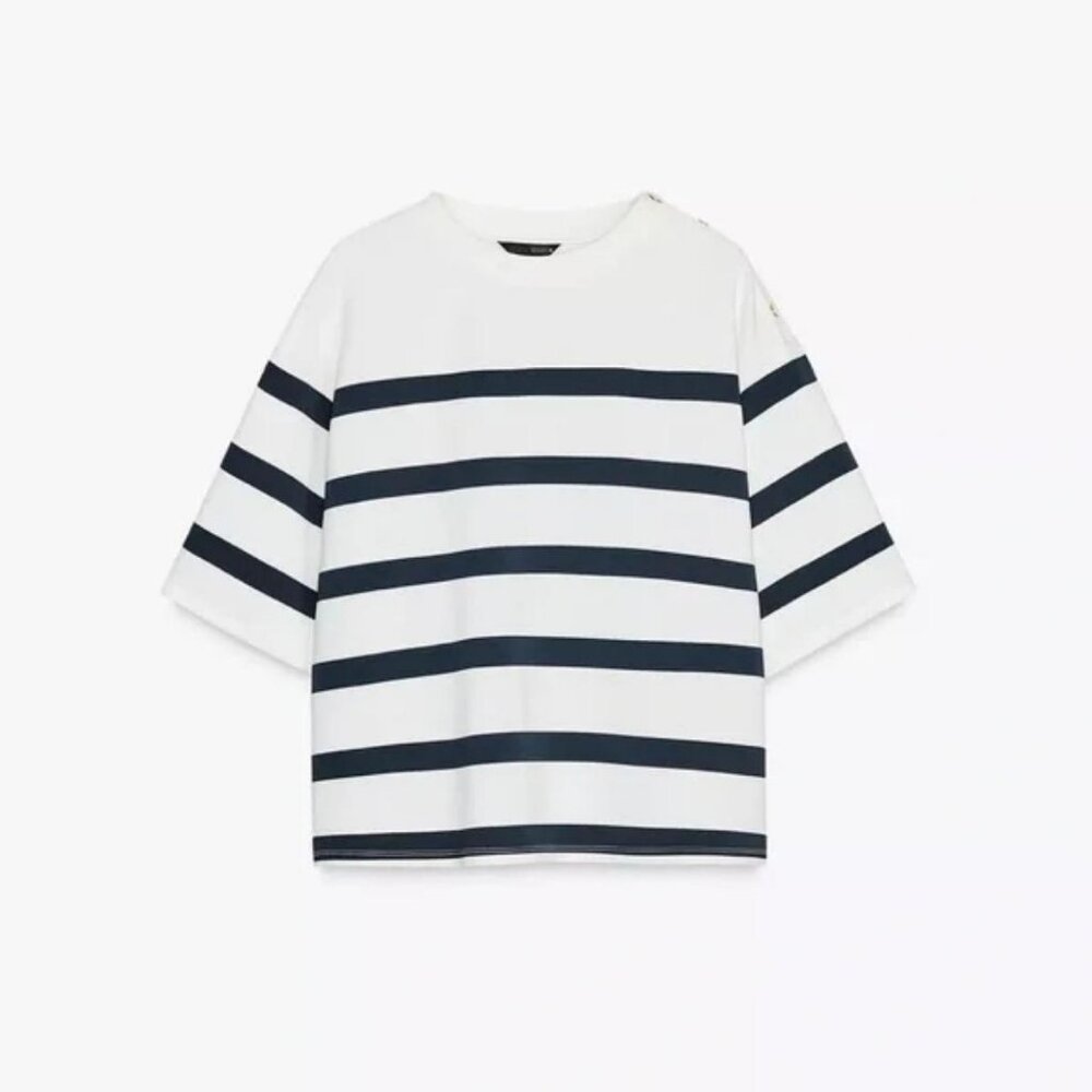 ZARA SHORT SLEEVE STRIPE TOP
